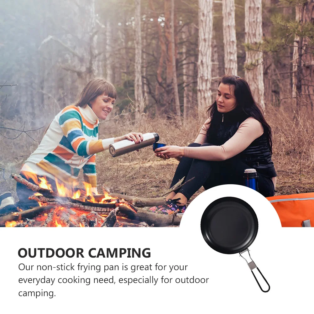 

Outdoor 9 Inch Folding Non-stick Pan Cast Iron Skillet BBQ Frying Gear Stove Cookware Ideal for Camping