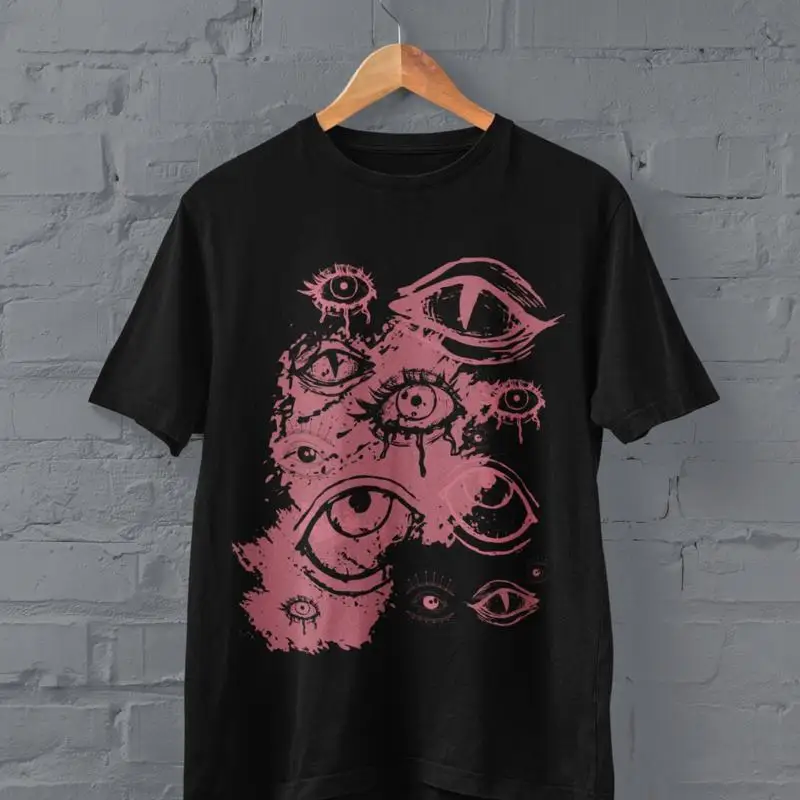 Goth Eyes T Shirt Grunge Clothing Alt Harajuku Clothes Alternative Pastel Goblincore Dark Cottagecore