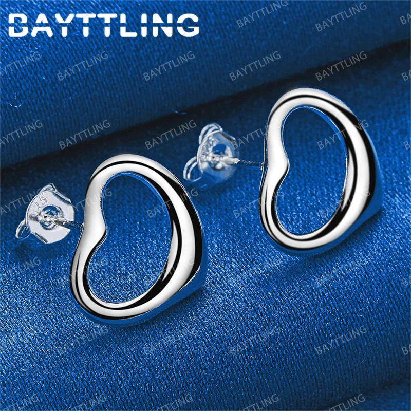 أقراط من الفضة الإسترليني عيار 925 على شكل قلب للنساء، هدايا إكسسوارات مجوهرات الحفلات #6