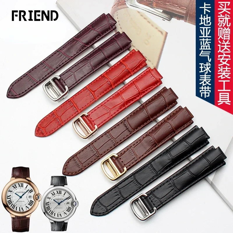 Watchband for Cartier Leather Strap Men's Women's Cartier Basket Balloon Watch Band Soft Cow Leather Watch Strap Accessories