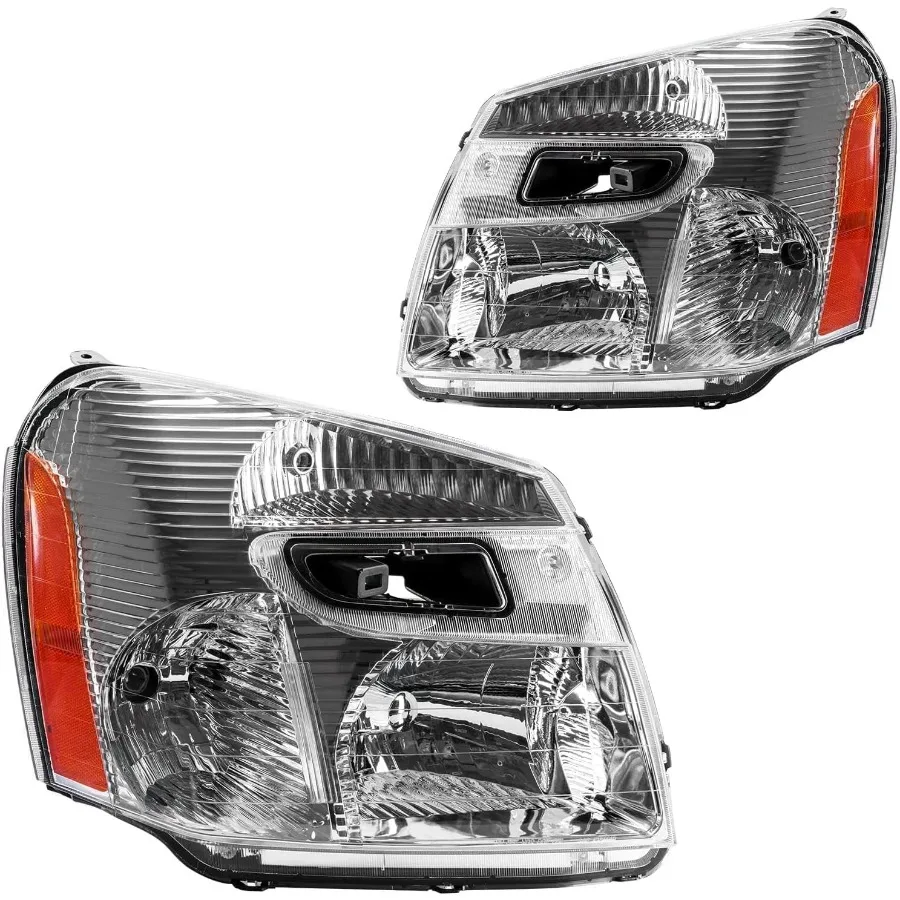 

Фара в сборе для Chevrolet Equinox 2005-2009, хромированный корпус, прозрачная линза, янтарный отражатель, галогенная лампа, для водительской и пассажирской стороны