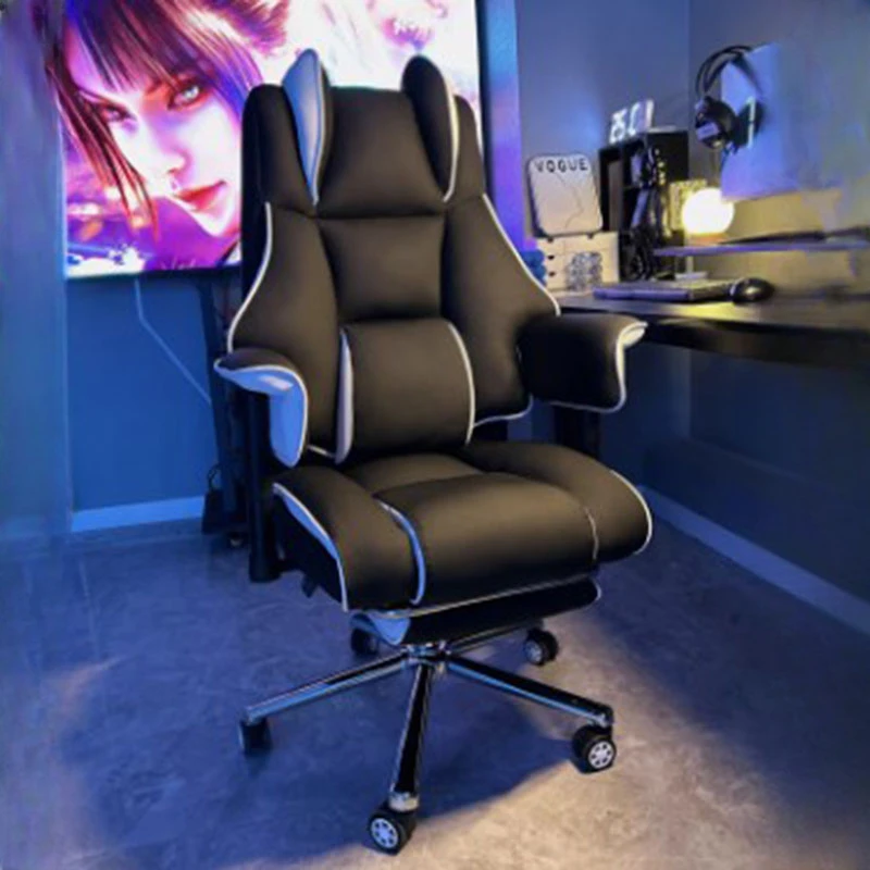 Leather Fancy Gaming Office Support Back Adjustable Lounge Ergonomic Chair Mobile Recer Bureaustoel Cute Furniture