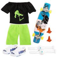 Small Finger Skateboard With Pants & Shoes Clothes Kit Mini Finger Scooter Set