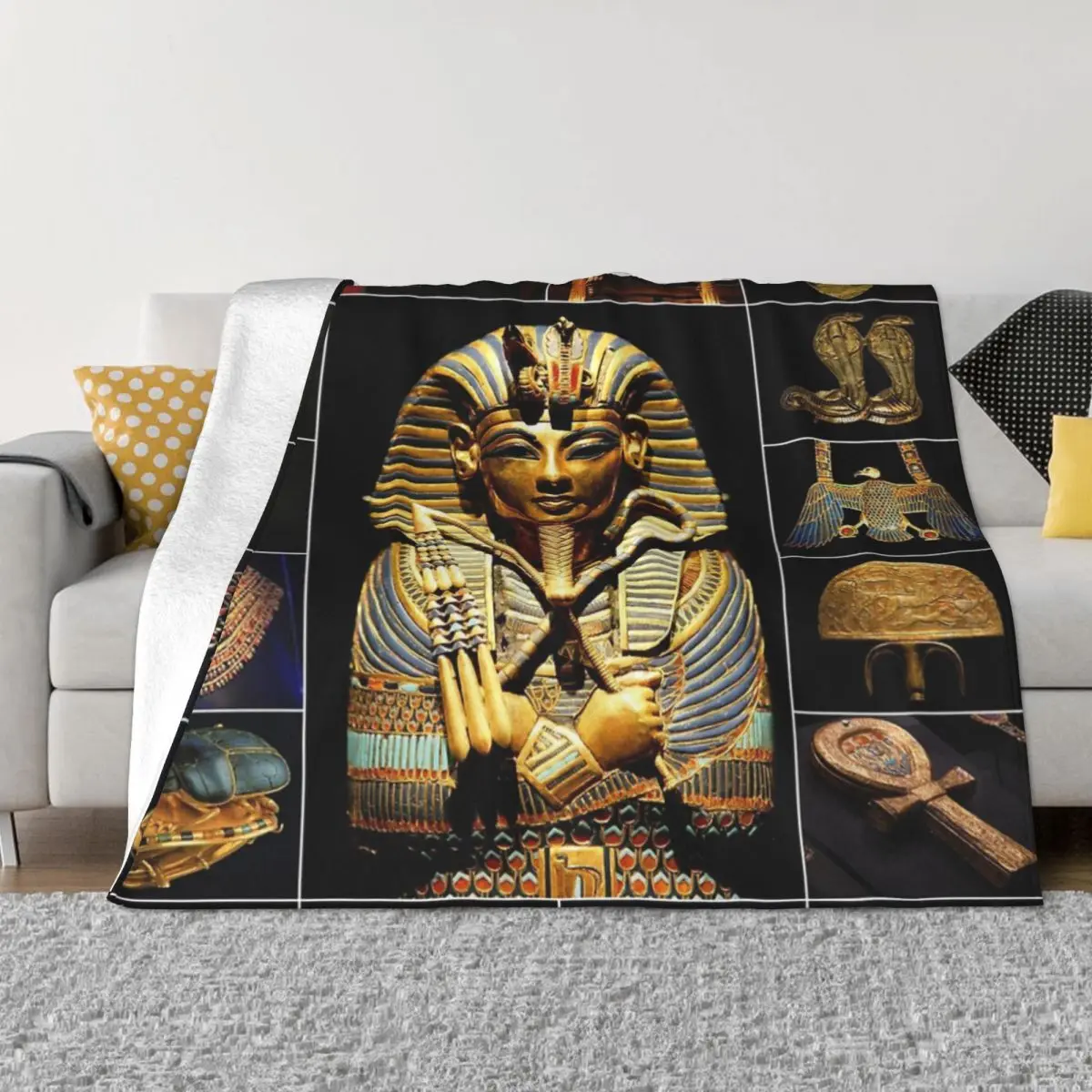 King Tutankhamun Artifacts Plush Knee Blanket Winter Blankets Blankets And Throws Throw Blanket