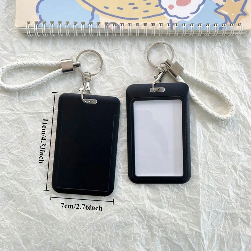 1Pcs Solid Color Hard ID Card Clip, Plastic Bus Card Protective Cover, Campus Card Access Card Clip, Detachable Card Placement