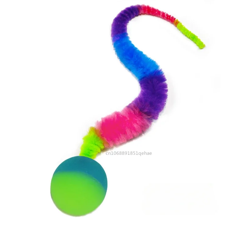 Cat Interactive Toys Tickle Cat Colorful Bouncing Ball Pet Supplies Puzzle Teasing Indoor Cat Worm Caterpillar Elastic Toy