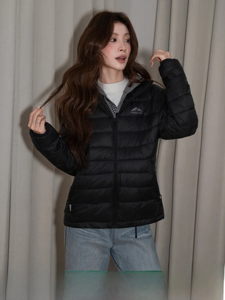 

Женская пуховая куртка Bla ort, белая теплая повседневная свободная осенне-зимняя модная верхняя одежда без капюшона на молнии