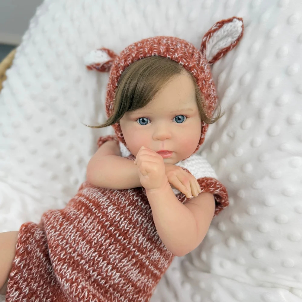 BZDOLL 50CM/20INCH Lifelike Reborn Baby Doll, Handmade 3D-Paint Skin with Vein Cloth Body, Sweet Cute Girl Play Toy Perfect Gift
