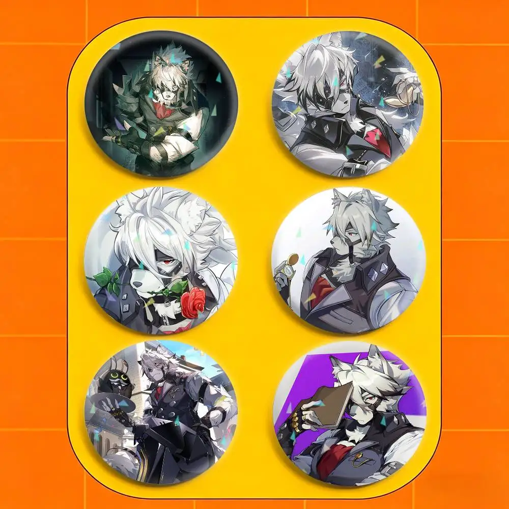

Z-Zenless Zone Zero V-Von Lycaon 32/44/58mm Handmade Pins Round Brooch Badge Backpacks Clothes Jewelry Gifts