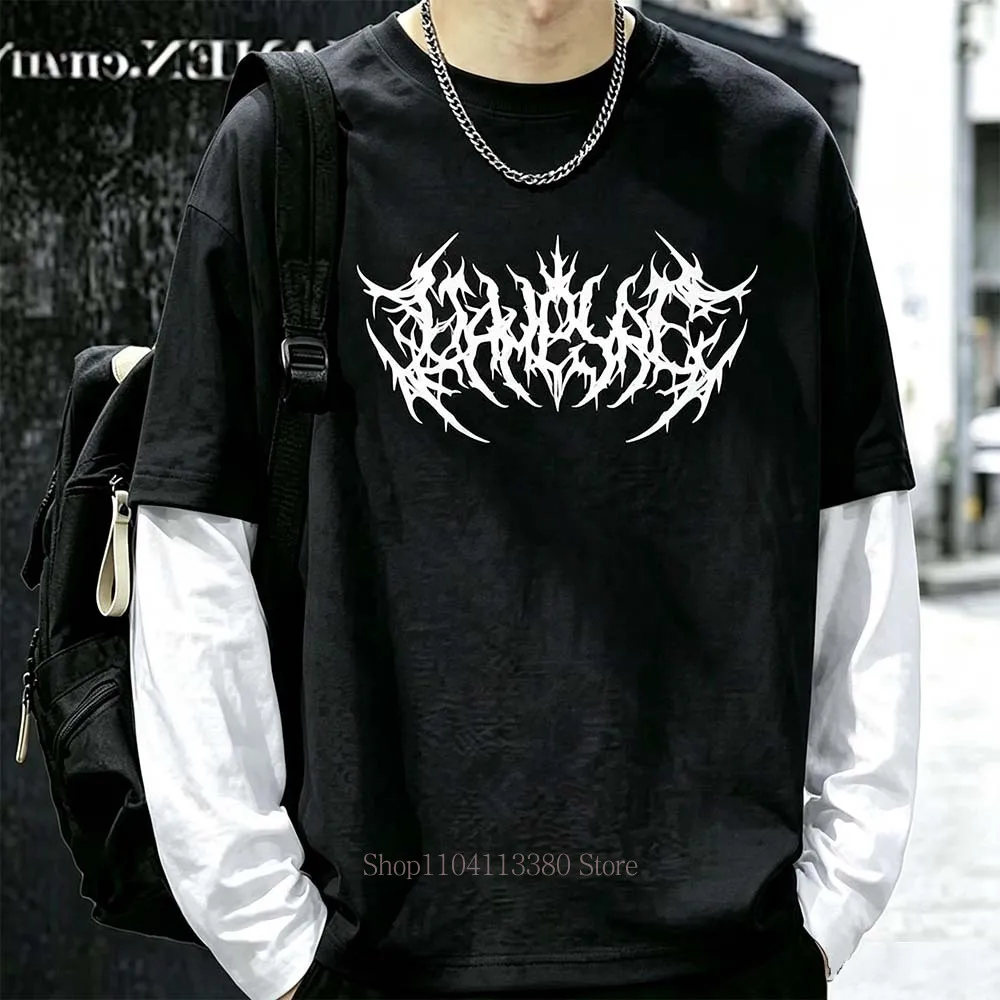 Herren Y2K Print Grafik Fake Two Langarm-T-Shirts Mode Gothic Retro Lässig Lose Fake Two Langarm-T-Shirt – Detail 6