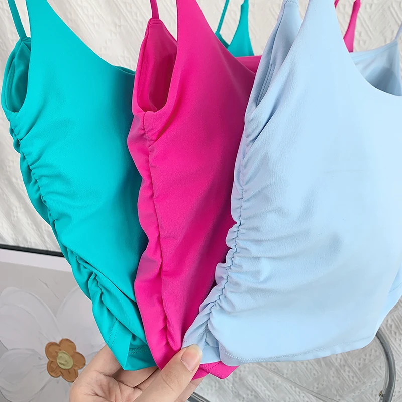 المرأة الصيف سلس مثير بروتيل سترة جميلة الظهر الراحة مبطن Bralette الطيات رقيقة الكتف الأشرطة قمم الملابس الداخلية 👚 👍️ #5