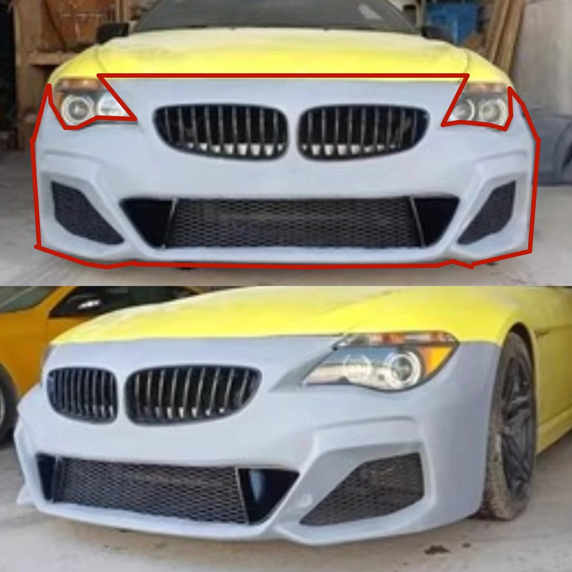 

Body Kit Front Bumper Assembly Grille for BMW 6 Series E63 E64 630i 640i 650 Modified M6 Bumper Surround Car Accessories