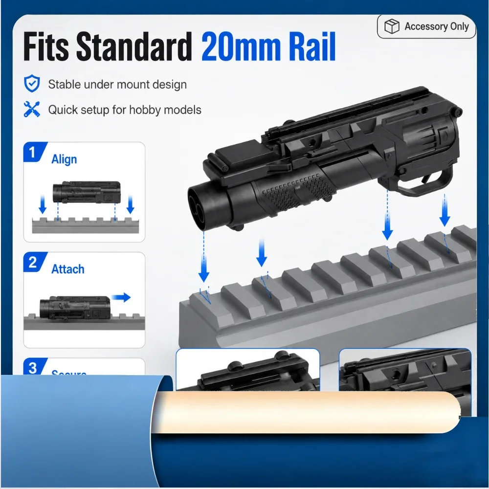 Smooth Pull Trigger Under Mount Foam Launcher Dual Shooting Modes Hobby Model Custom Upgrade Attachment Parts