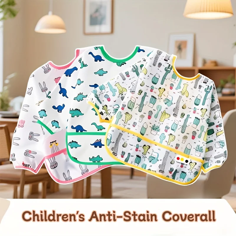 子供用長袖よだれかけ、赤ちゃん用ソフト授乳よだれかけ、男の子と女の子、幼児の歩行練習用スモックペイントドレス、子供用