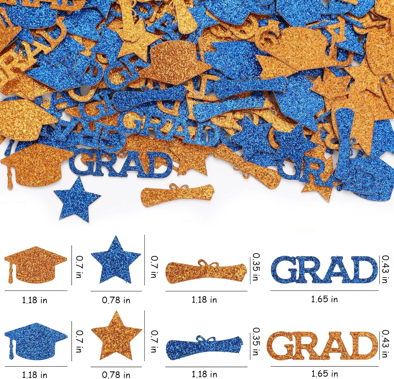 200Pcs Graduation Confetti Congrats Grad Confetti Table Decor Star Cap Diploma College Senior High School 2024 Graduation Decor