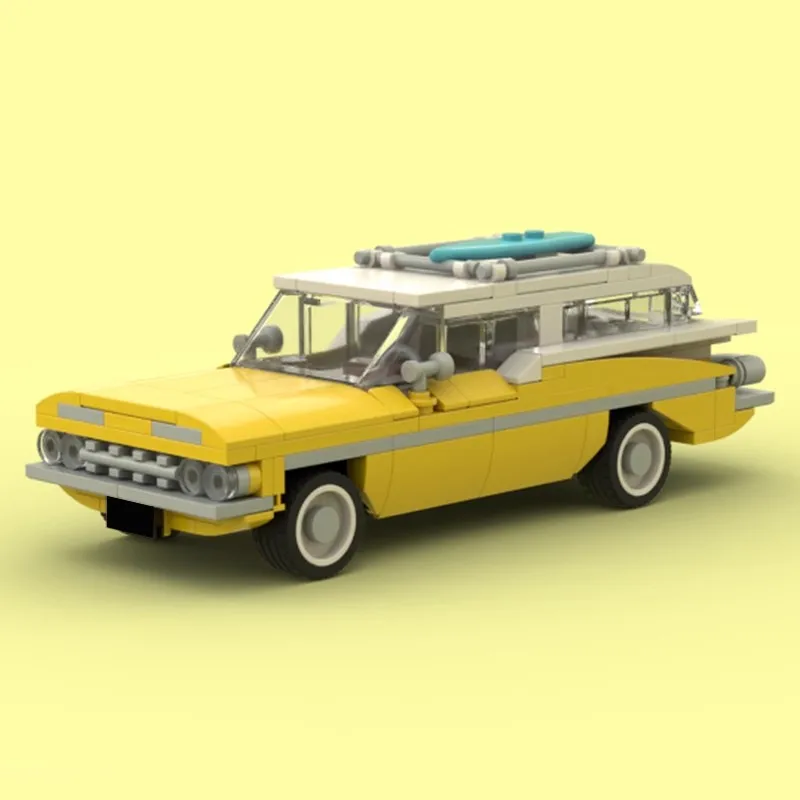 MOC Speed Champions 1959 Chevrolets Nomad Wagon and Bel Air Retro Vehicles Technical Car Sets Building Blocks Toys Children Gift