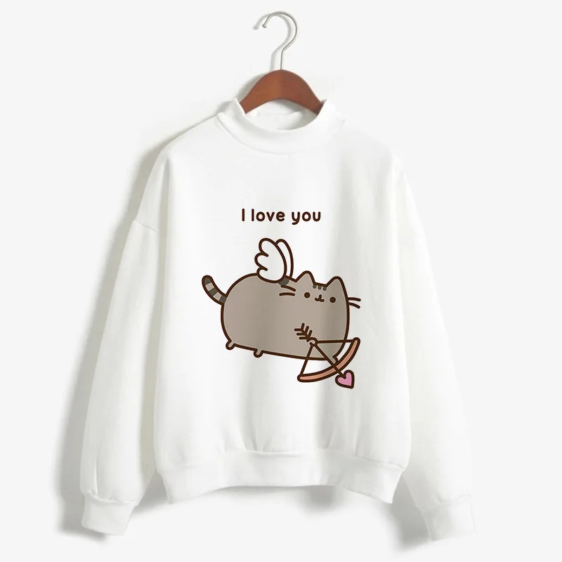 Hot Selling Fluffy Long-sleeved Crew-neck Printed Lazy Cat Hoodie Streetwear Women  Streetwear Women Sweatshirt  Clothes