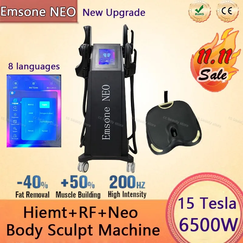 Upgrade Emsone NEO Body Sculpt Machine 6500W 2024 EMS Body Slim Hiemt Technology Muscle Stimulation Sculpting Fat Removal Device