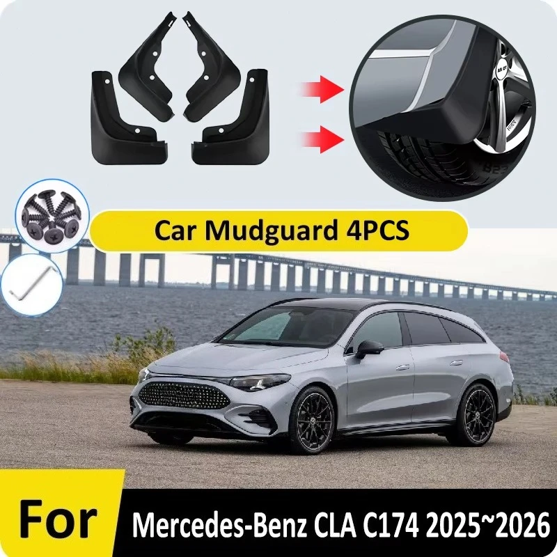 Kotflügel für Mercedes-Benz CLA C174 2025 2026 Schmutzfänger Spritzschutz Radschutz Schmutzklappen Auto-Zubehör