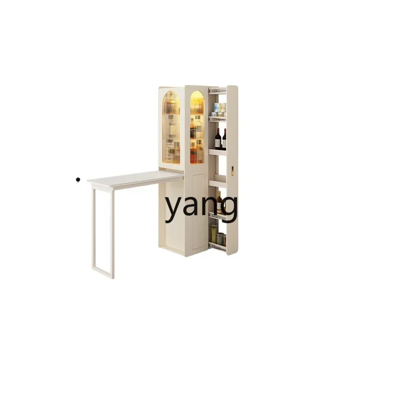 LTT Cream Wind Living Room Sofa Side Partition Cabinet Small Bar Table Foldable