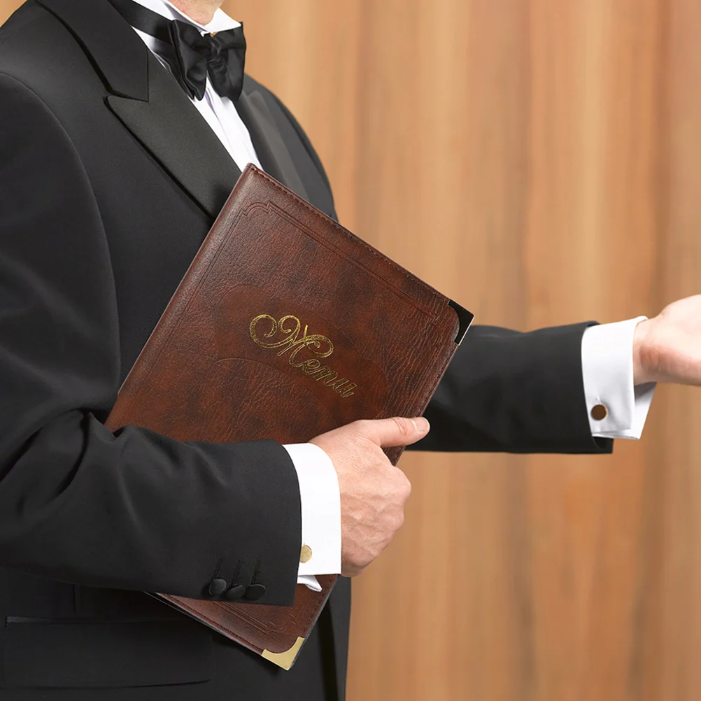 2 Pcs kover Menu pemegang, Folder pesanan bantalan Server Note longgar daun