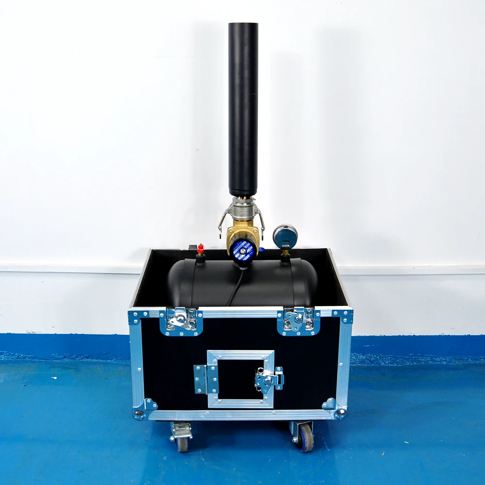 TIPTOP Flightcase Packing 1.5inch Solenoid Valve Power Manual Control Confetti Paper Powder Jet Machine 50cm Jet Pipe