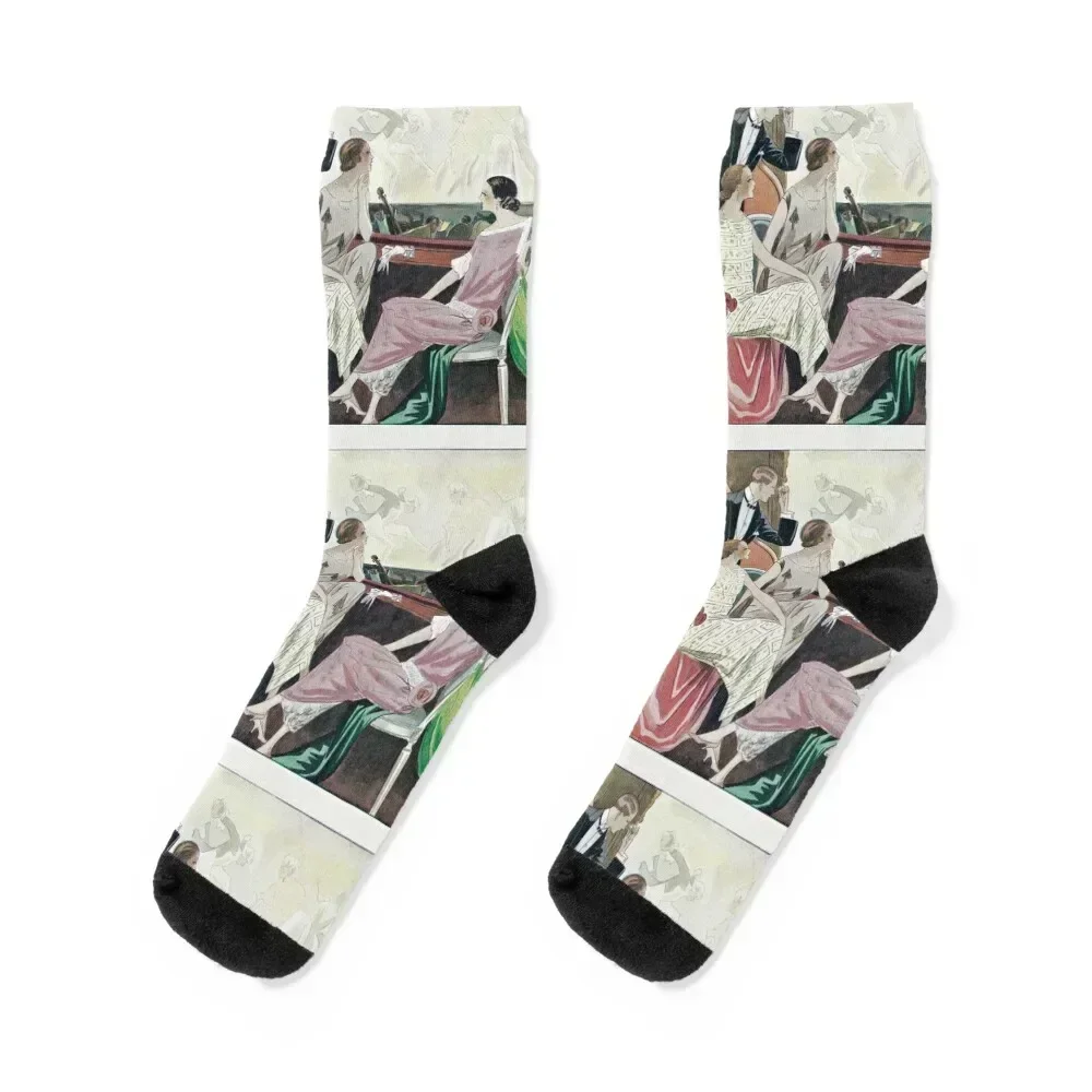 Art Deco Vista del escenario y el pozo de orquesta de Opera-Comique (1924) de Edward Henry Molyneux Calcetines