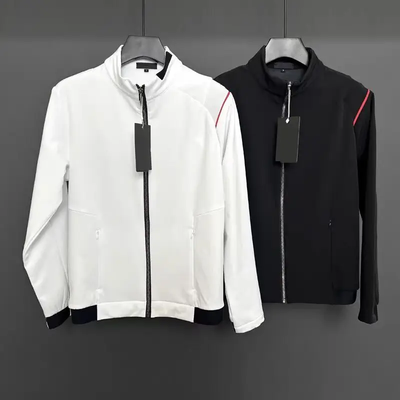 

New Golf Apparel Men's Stand Collar Zipper Patchwork Long Sleeve Jacket Sports Casual Warm-Up Top