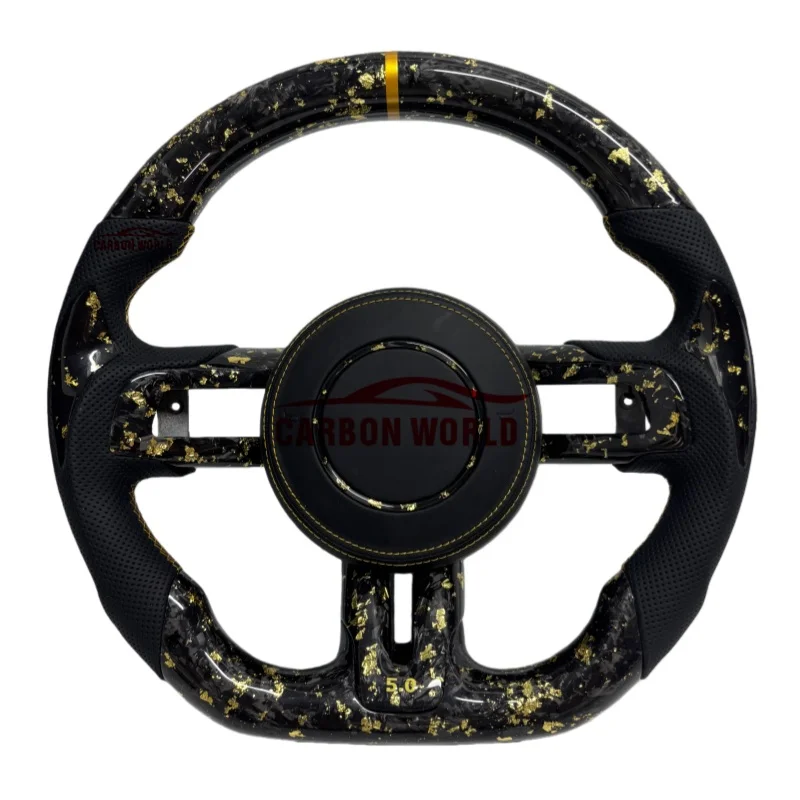 

Позолоченный спортивный руль из кованого углеродного волокна для Ford Mustang 2015, 2016, 2017, 2018, 2020, 2021, 2022, и 2023 г.