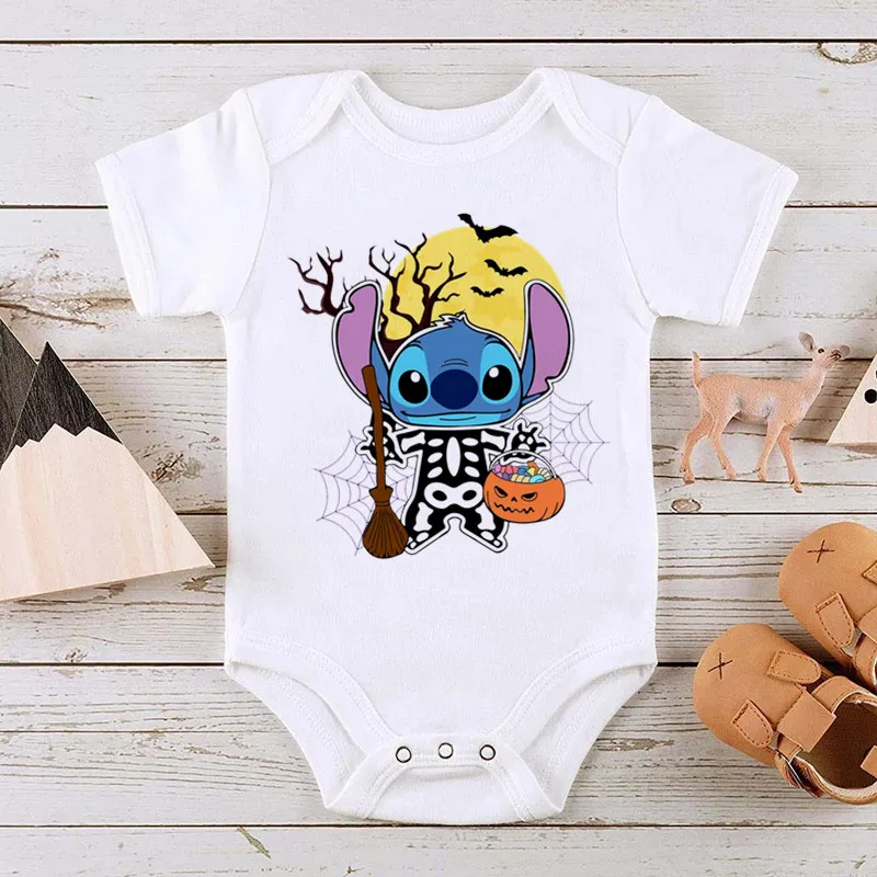 Halloween Stitch Costume Clothing for Girls Boys 100% Cotton White Romper Newborn Baby Clothes New Born Bodysuit