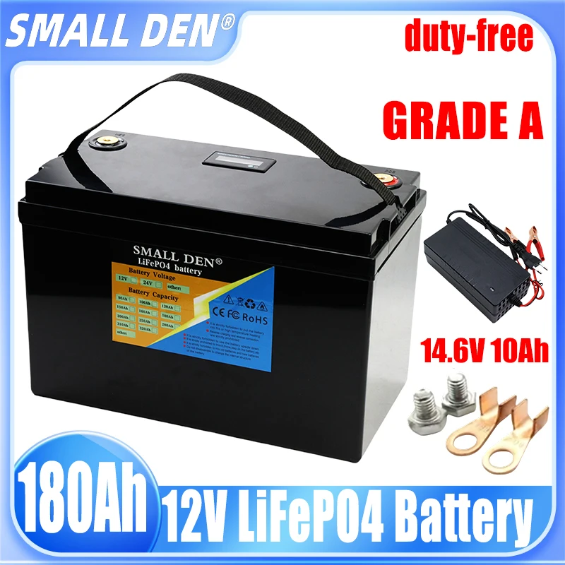 12V 180Ah new Lifepo4 Batterie pack 1200W Motor für 12.8V Elektro boot RV Auto Starter Wechsel richter Solar Speicher,mit BMS