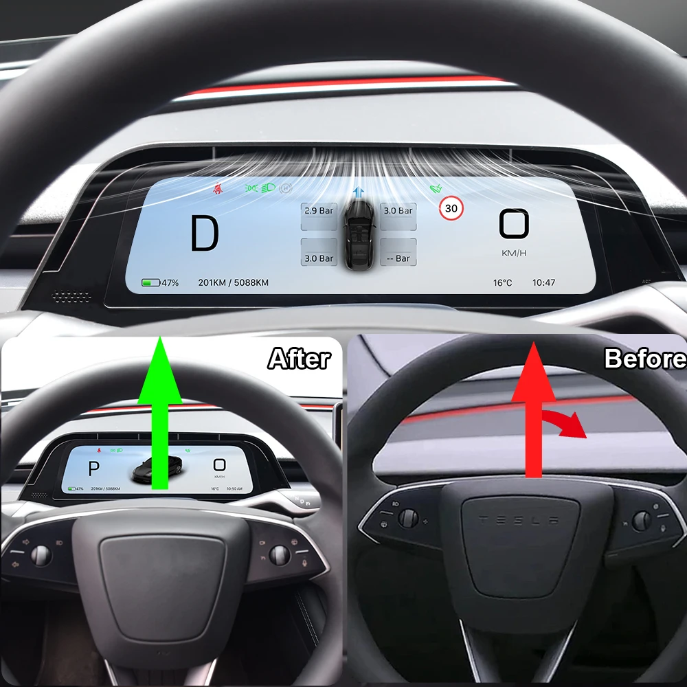 Onlysay novo design head up display com suporte de ventilação de ar sem fio carplay touchscreen para tesla modelo 3 highland modelo y juniper