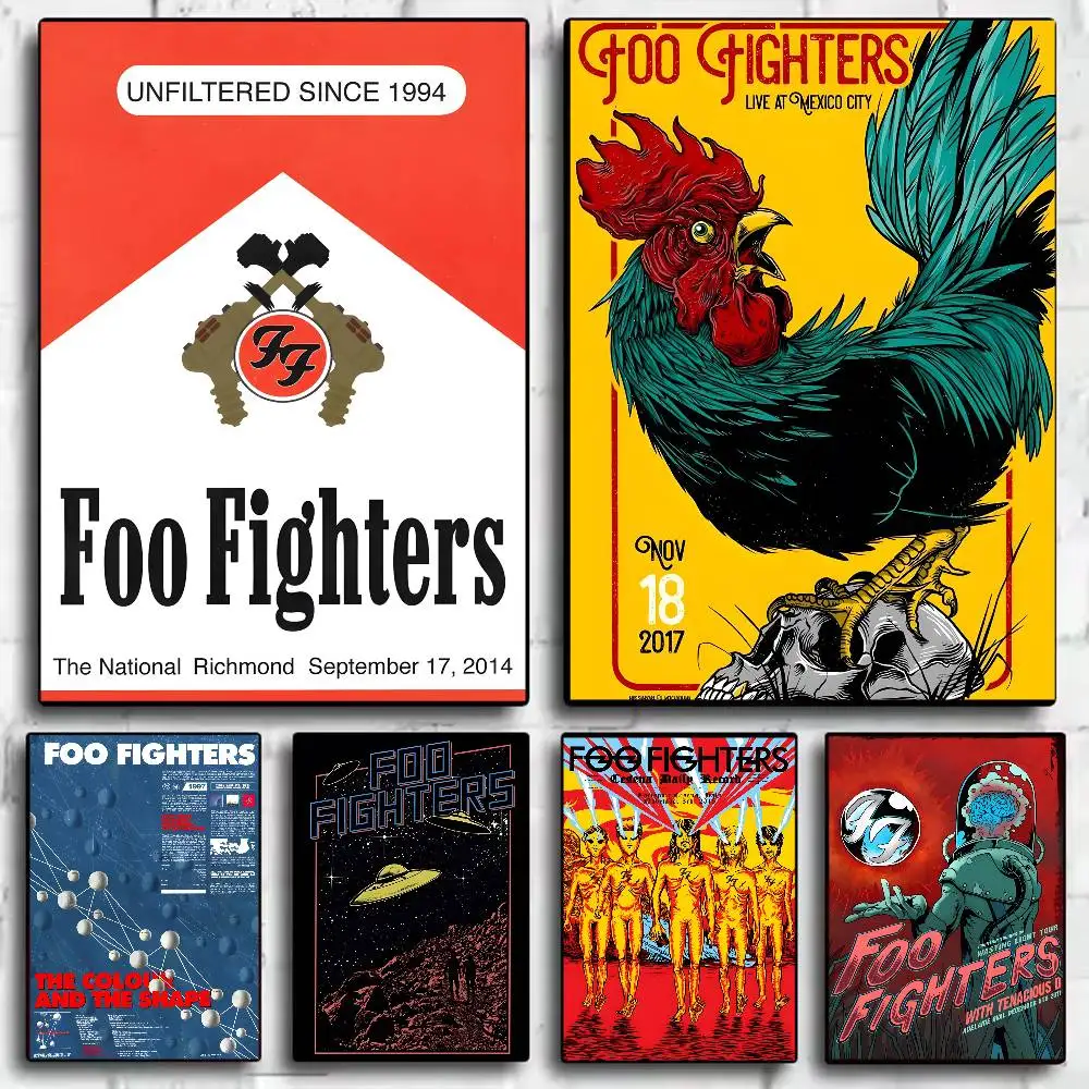 Foo Fighters Band Poster HD Art Wall Pegajoso À Prova D 'Água Casa Sala de estar Quarto Bar Decoração Estética