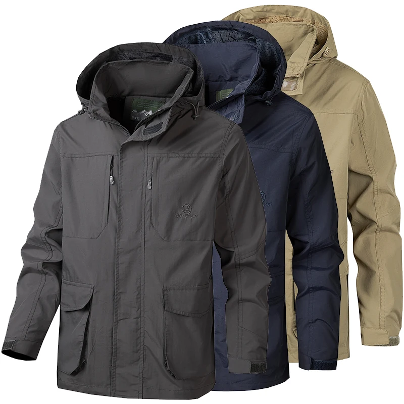 

Windbreaker Men Tactical Jacket Waterproof Outdoor Hooded Coat Sports Military Work Wear Field Climbing Thin Outwear