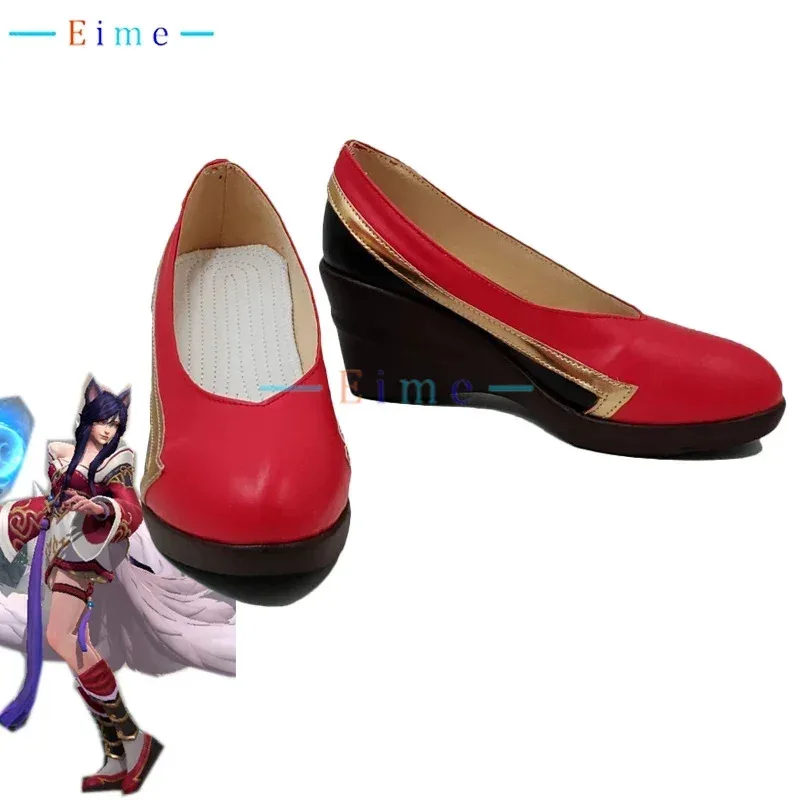 

Обувь для косплея Ahri, обувь из искусственной кожи, карнавальные ботинки на Хэллоуин, игра LOL, реквизит для косплея, индивидуальный заказ