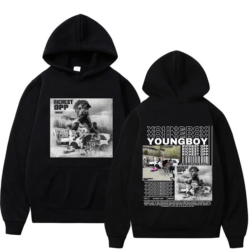 

Hip Hop Rapper YoungBoy Fashion Hip Hop Hoodies Vintage Hoodies Gothic Casual Men Hoodies Extra-large New Album 2023