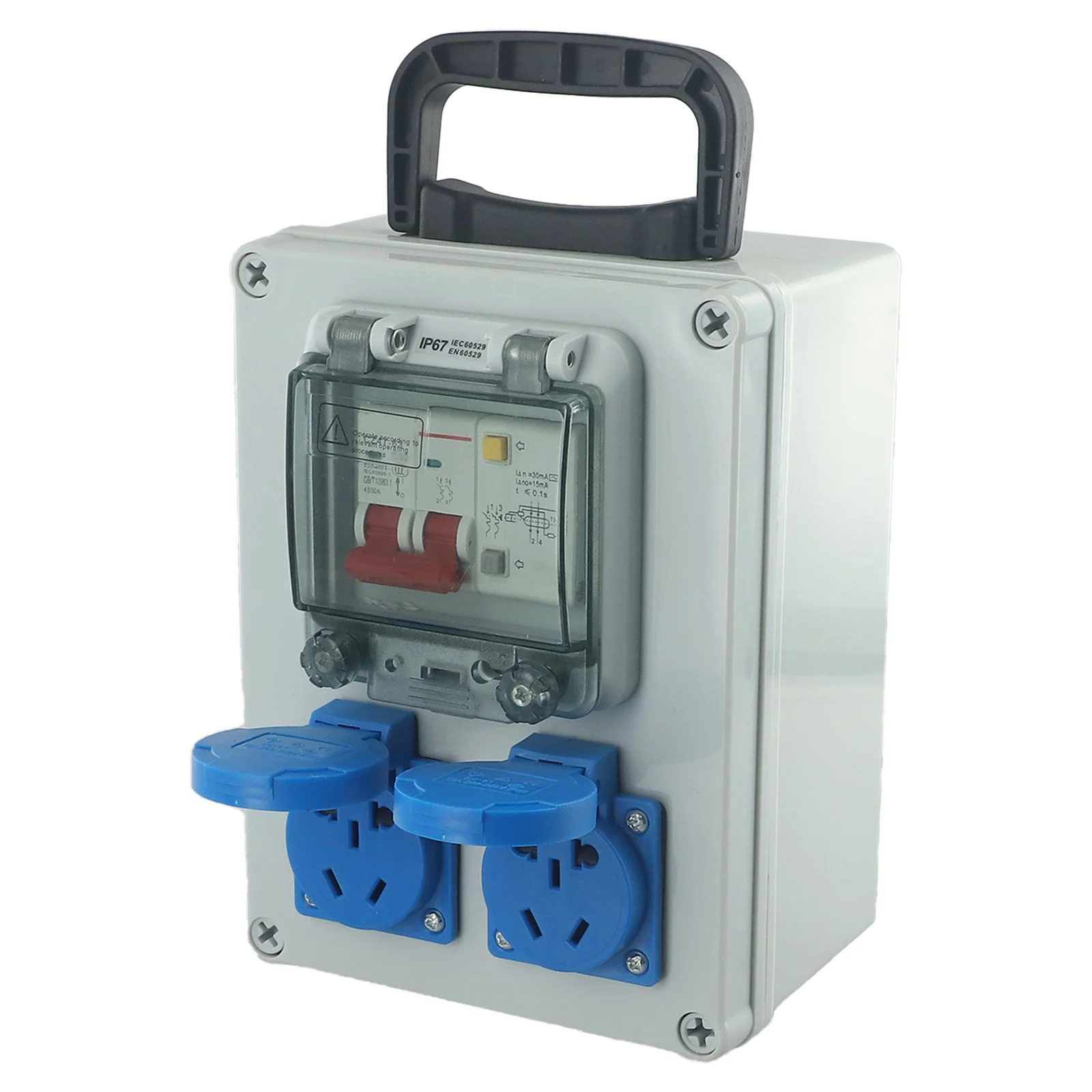 

150*200*100mm Portable Socket Box Circuit Breaker Compatible 10A 250V Rated 5-Hole Socket Panel Compact Size Dustproof Design