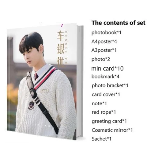 Cha Eun-Woo Photobook Set With Poster Lomo Card Bookmark Picturebook Photo Album Artbook Fans Gift