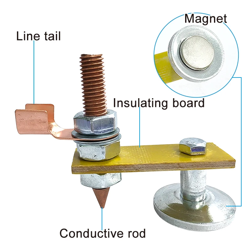 Single Head Ground Head with Wire Tail Magnetic Sheet Metal Repair Weld Machine Iron Electromagnetic Welding Bracket Tool