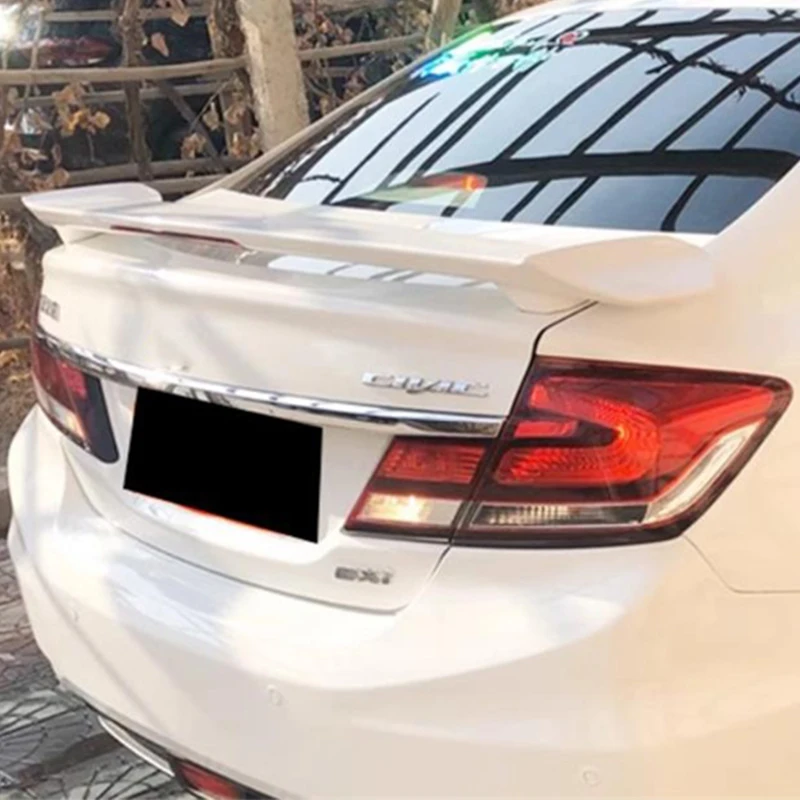 

Глянцевый белый, для Honda Civic 2012-2015 года GT, спойлер, комплект кузова из АБС-пластика, аксессуары для задней губы багажника