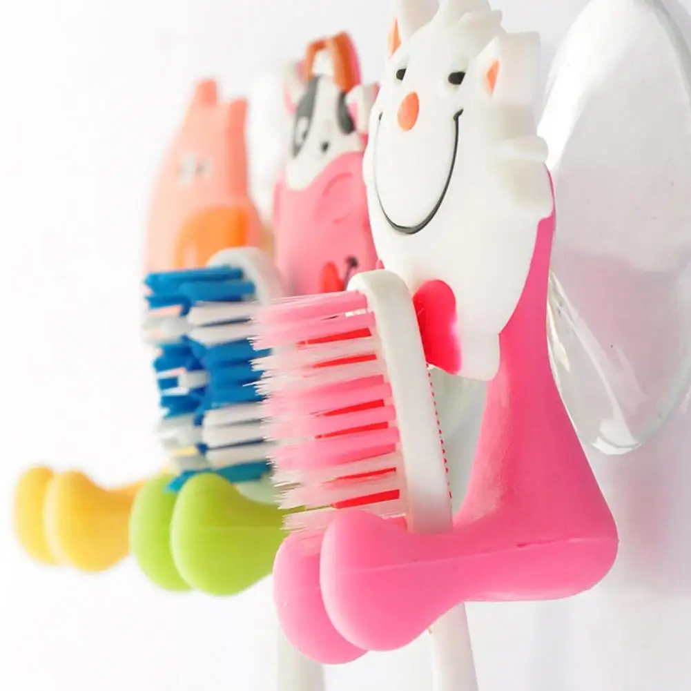 Cartoon Animals Toothbrush Suction Cup Tooth Brush Storage Holder Toothbrush Rack Lovely Rabbit Kids Children Toothpaste Hanger