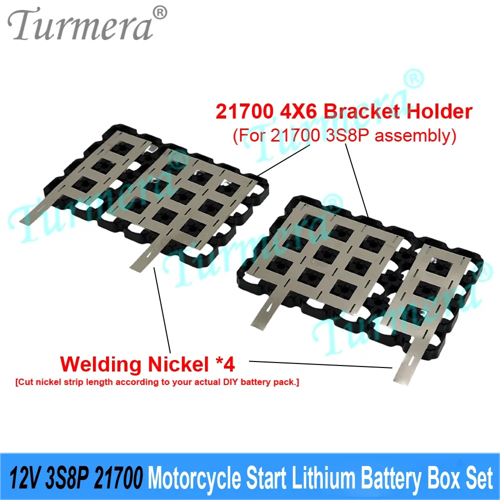 12V Motorcycle Start Battery Box 21700 3S8P 30A BMS Customize Capacity Displayer 2*USB 5V Power Bank Controllable Dual-Channel