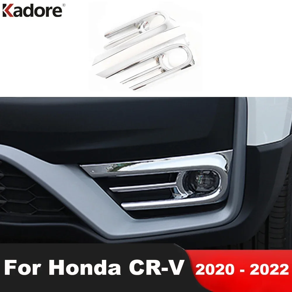

For Honda CRV CR-V 2020 2021 2022 Chrome Car Front Fog Light Lamp Cover Trim Head Foglight Foglamp Bezel Trims Accessories