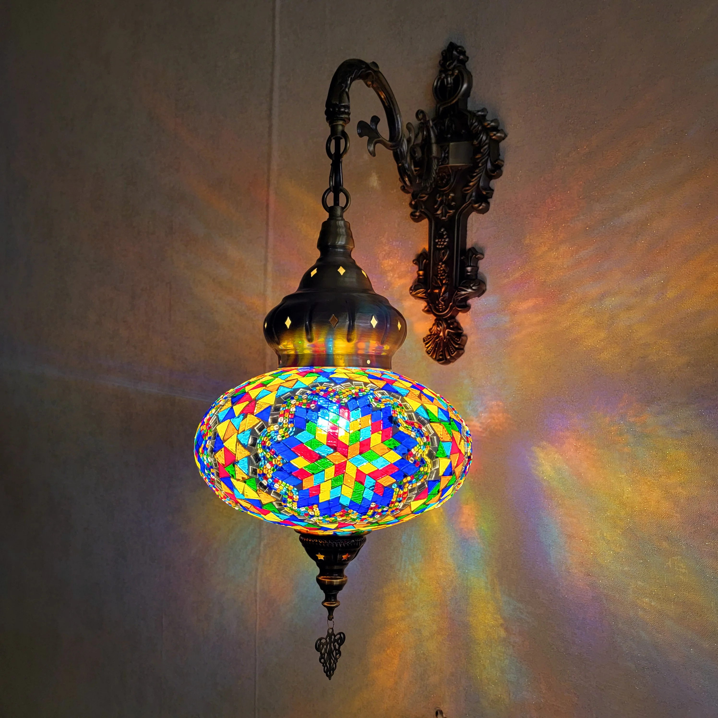 

New Arrival: Turkish-Bohemian Handmade Mosaic Stained Glass Wall Lamp - Artisan Decorative Lighting for Home &Commercial Spaces​