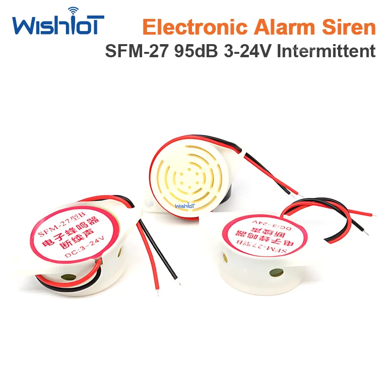 

SFM-27 95DB Active Buzzer 3-24V 12V High Decibel Electronic Beep Alarm Intermittent Siren Sounder For Arduino DIY Project