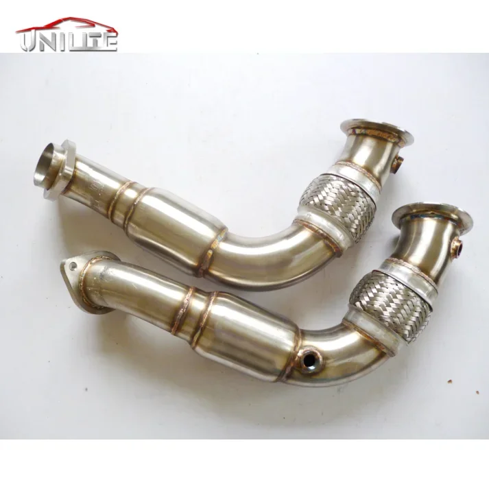 STAINLESS EXHAUST DOWNPIPE FLEX DOWN PIPE FOR 08-14 B MW X6/X5/5-/7-SERIES N63B44 4.4 V8