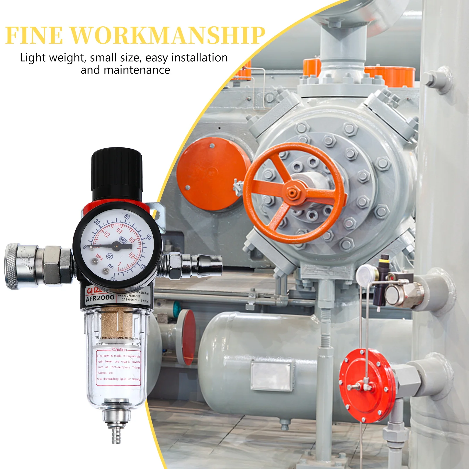 

Air Compressor Filter with Gauge Pneumatic Pressure Regulator for Dust Particle Filtration Treatment Filter Regulator Accessory