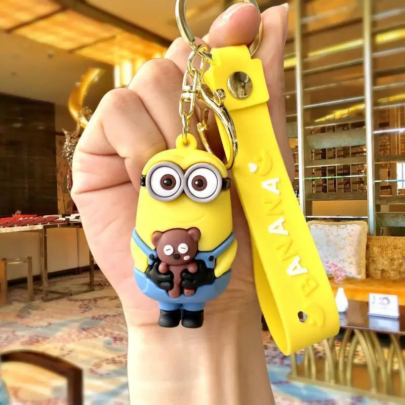 New Cartoon Anime Minions Doll Keychain Cute Minion Backpack Pendant Car Keychain Children\'s Toy Party Gift