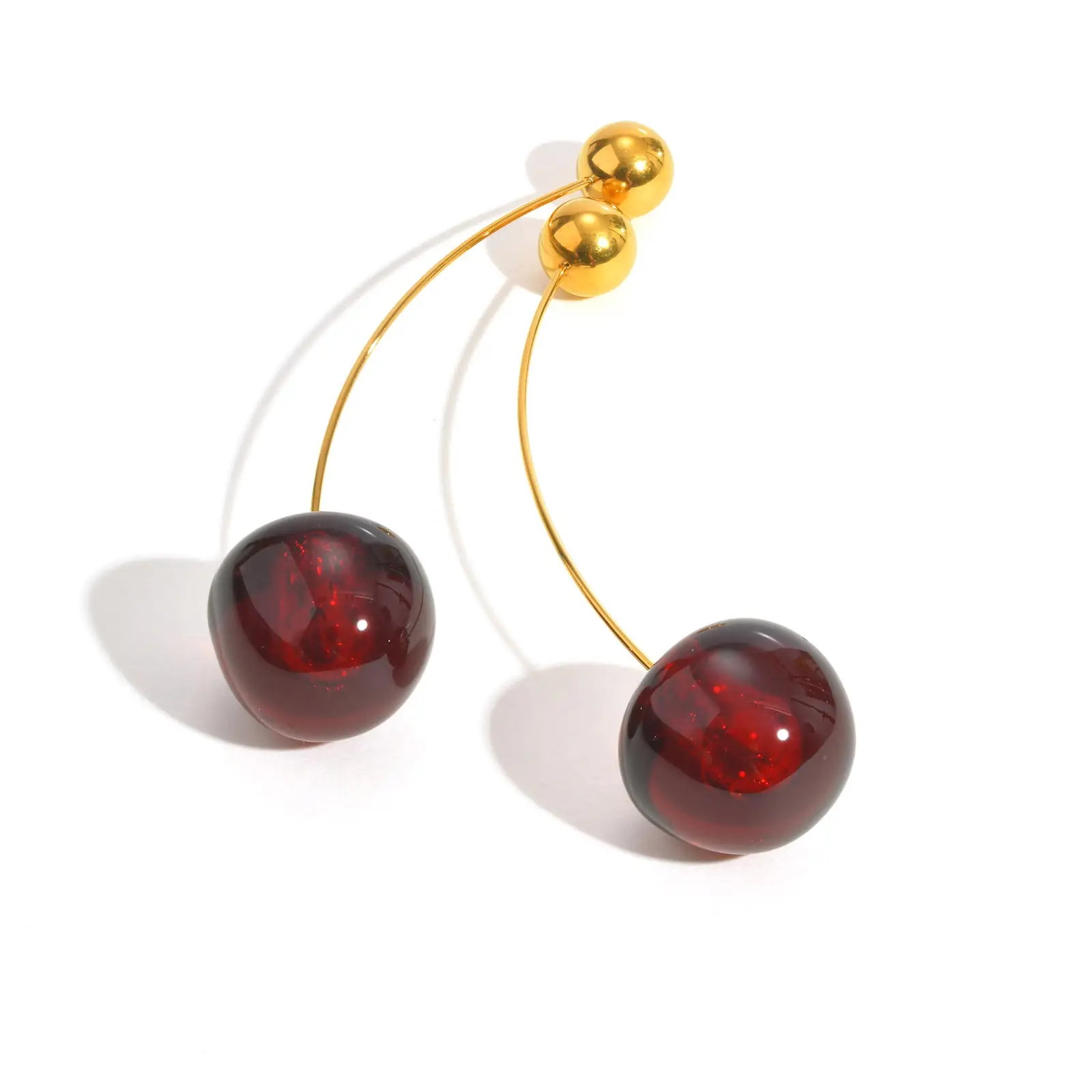 

New In Solid Cherry Earrings for Women,Stainless Steel Drop Earrings,Unique Trendy Jewelry for Girlfriend Mother Gift