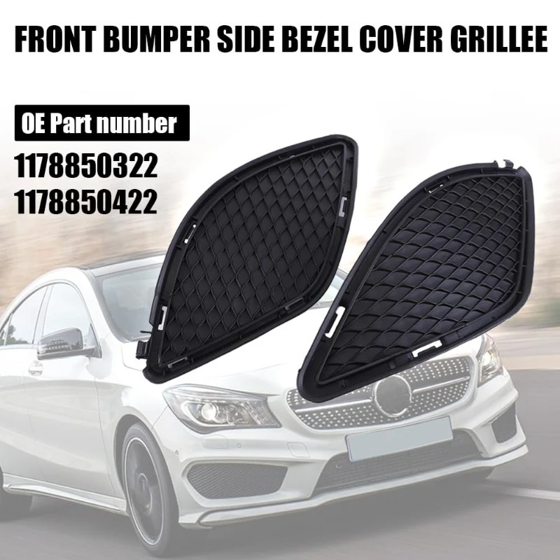 Pour Mercedes-Benz CLA250, CLA45 AMG C117 2014-2023, Cache de calandre de pare-chocs avant 1178850322 1178850422